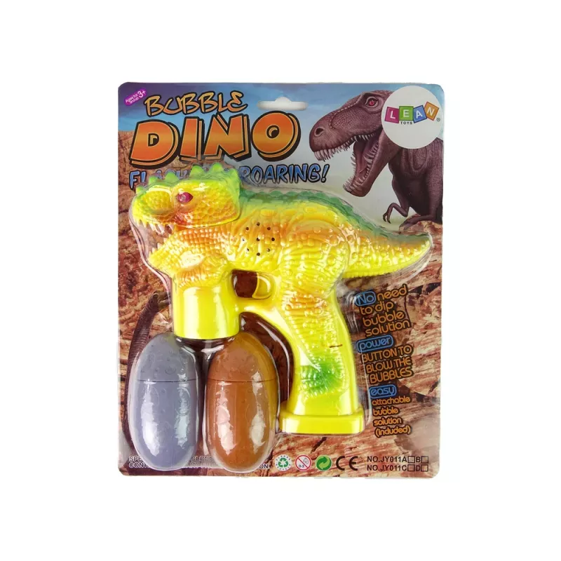 LEAN TOYS Bolle di sapone dinosauro Bubble Liquid uovo giallo