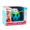 LEAN TOYS Palla riccio morbida con sonaglio – giocattolo sensoriale per neonati, blu
