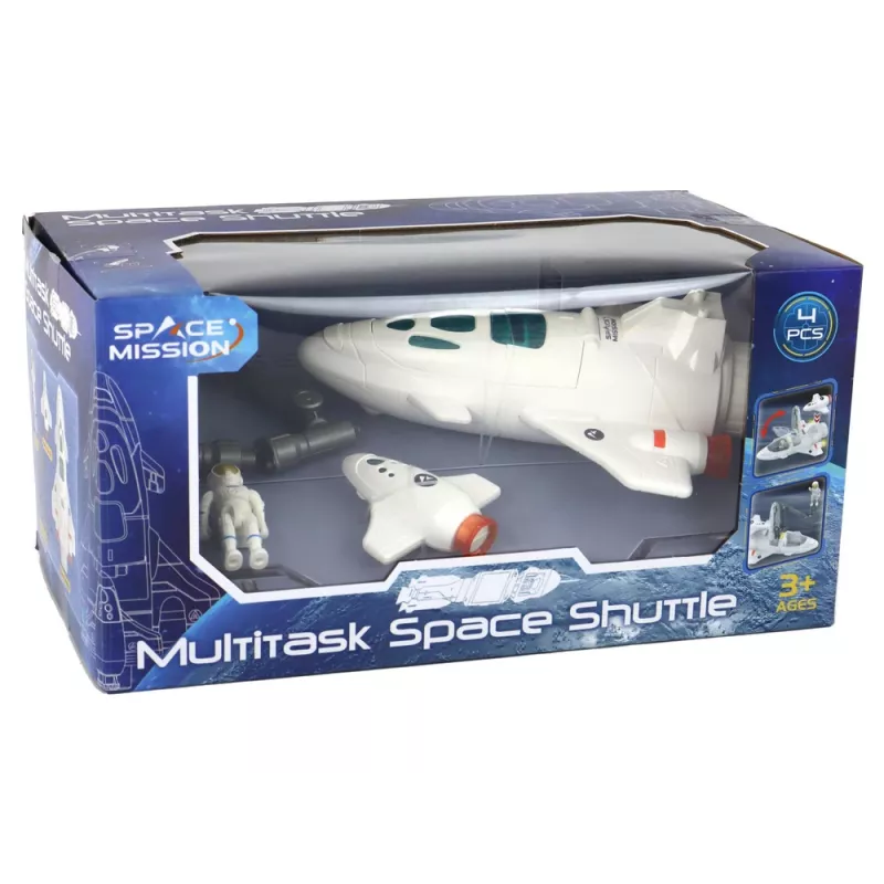 LEAN TOYS Space Mission Cosmos set di gioco 4 elementi – razzo, astronauta, rover e bandiera (4 pezzi, da 3 anni)