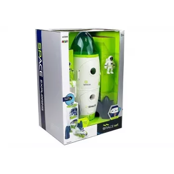 LEAN TOYS Space Rocket Astronom Cosmos Light & Sound – Razzo giocattolo elettronico a batteria con astronauta (3x AA)