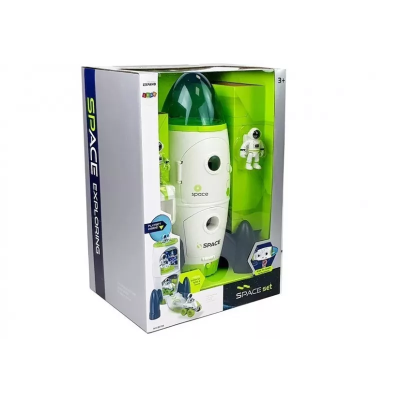 LEAN TOYS Space Rocket Astronom Cosmos Light & Sound – Razzo giocattolo elettronico a batteria con astronauta (3x AA)