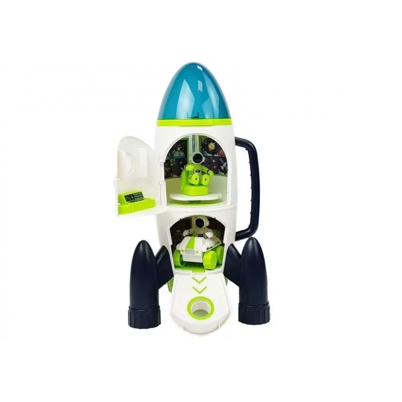 LEAN TOYS Space Rocket Astronom Cosmos Light & Sound – Razzo giocattolo elettronico a batteria con astronauta (3x AA)