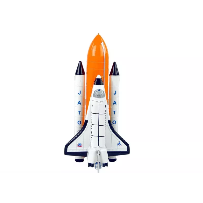 LEAN TOYS razzo spaziale con astronave in metallo - a retrocarica, effetti luce e suono, set giocattolo aerospaziale