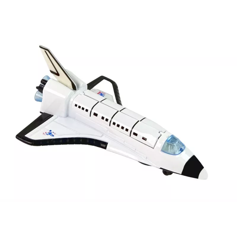 LEAN TOYS razzo spaziale con astronave in metallo - a retrocarica, effetti luce e suono, set giocattolo aerospaziale