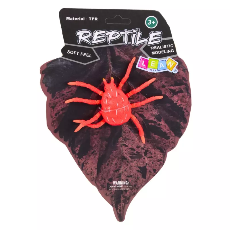 LEAN TOYS Spider Red Figura in gomma estensibile realistica 12 cm