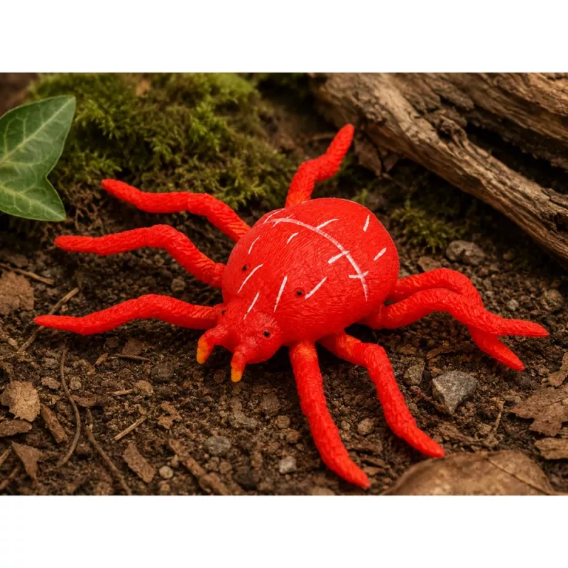 LEAN TOYS Spider Red Figura in gomma estensibile realistica 12 cm