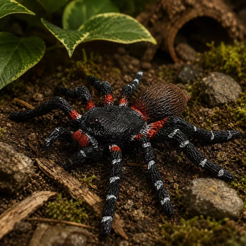 LEAN TOYS Spider Tarantula Figura in gomma estensibile realistica nera 10 cm