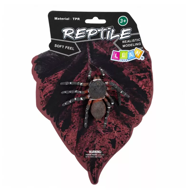 LEAN TOYS Spider Tarantula Figura in gomma estensibile realistica nera 10 cm