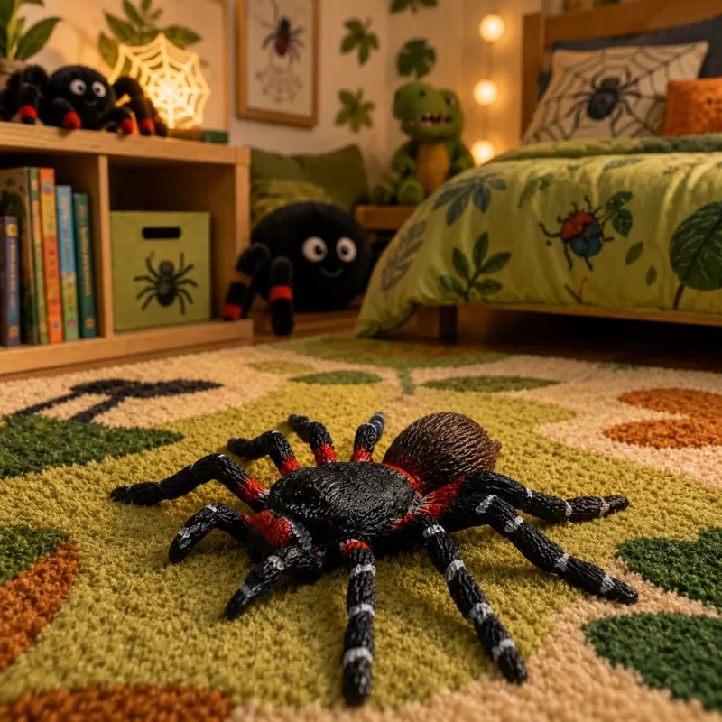 LEAN TOYS Spider Tarantula Figura in gomma estensibile realistica nera 10 cm