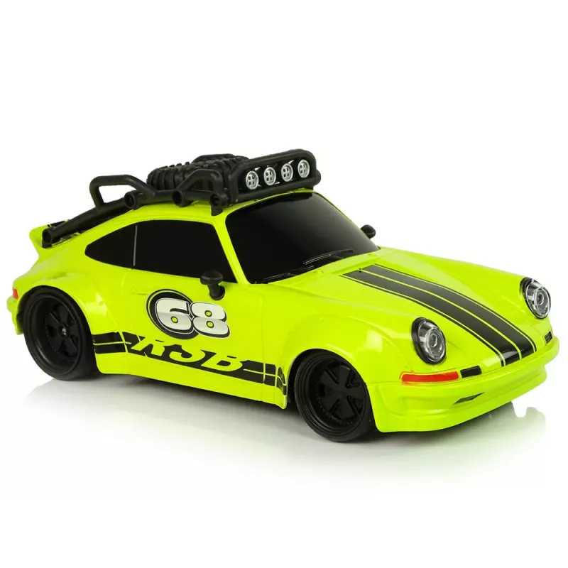 LEAN TOYS Auto sportiva 1:18 verde ruota di scorta pilota