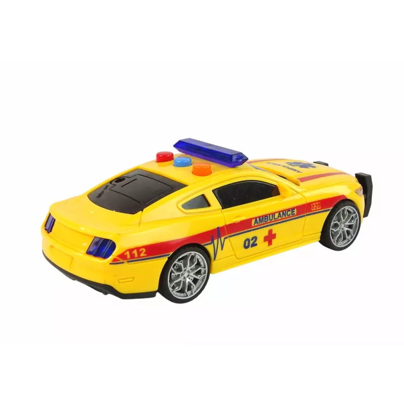 LEAN TOYS Sportwagen Krankenwagen luci suoni giallo
