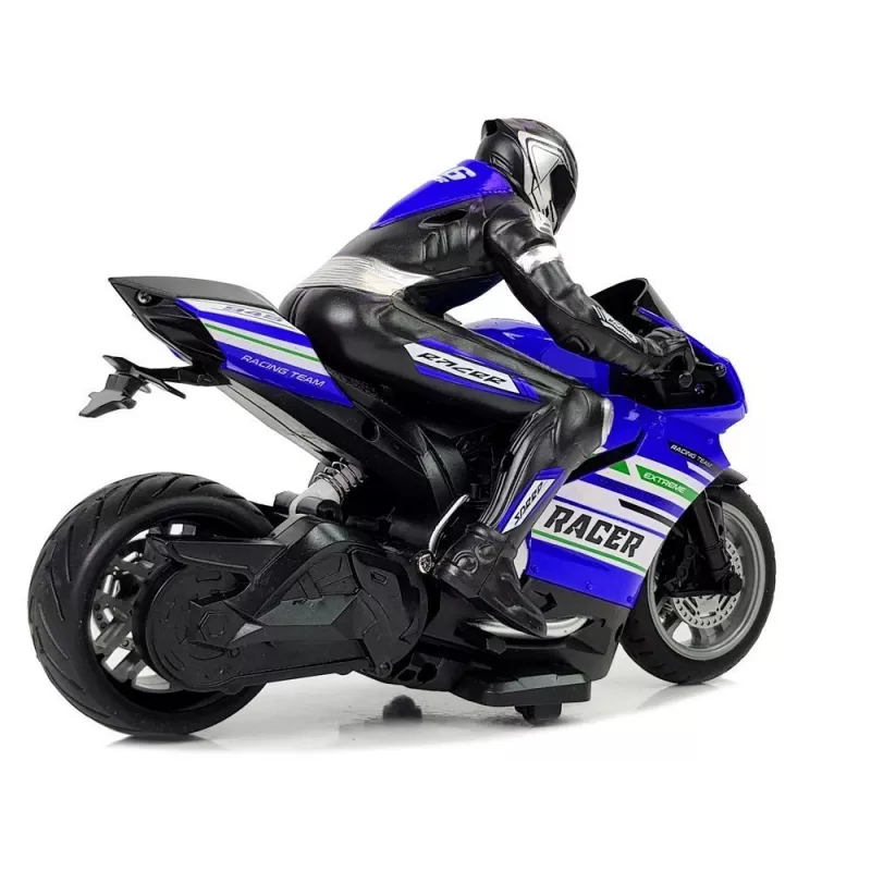LEAN TOYS Moto sportiva radiocomandata 2.4G racer portata 35m blu