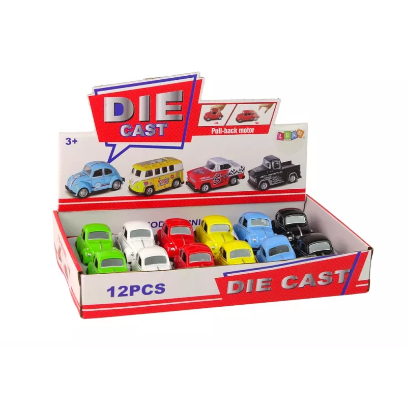 LEAN TOYS Molla a frizione scarabeo auto passeggeri 6 colori