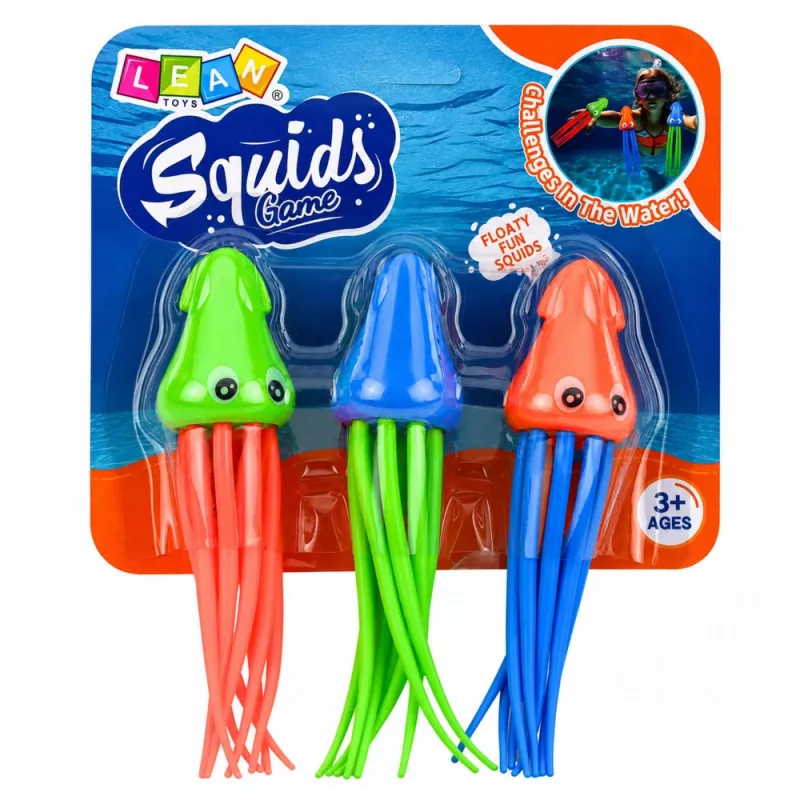 Giocattolo da immersione polpo medusa per bambini piscina vasca set da 3 LEAN TOYS