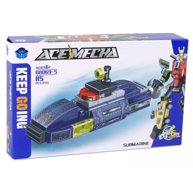 LEAN TOYS sottomarino mattoncini 115 pezzi adesivi da costruzione