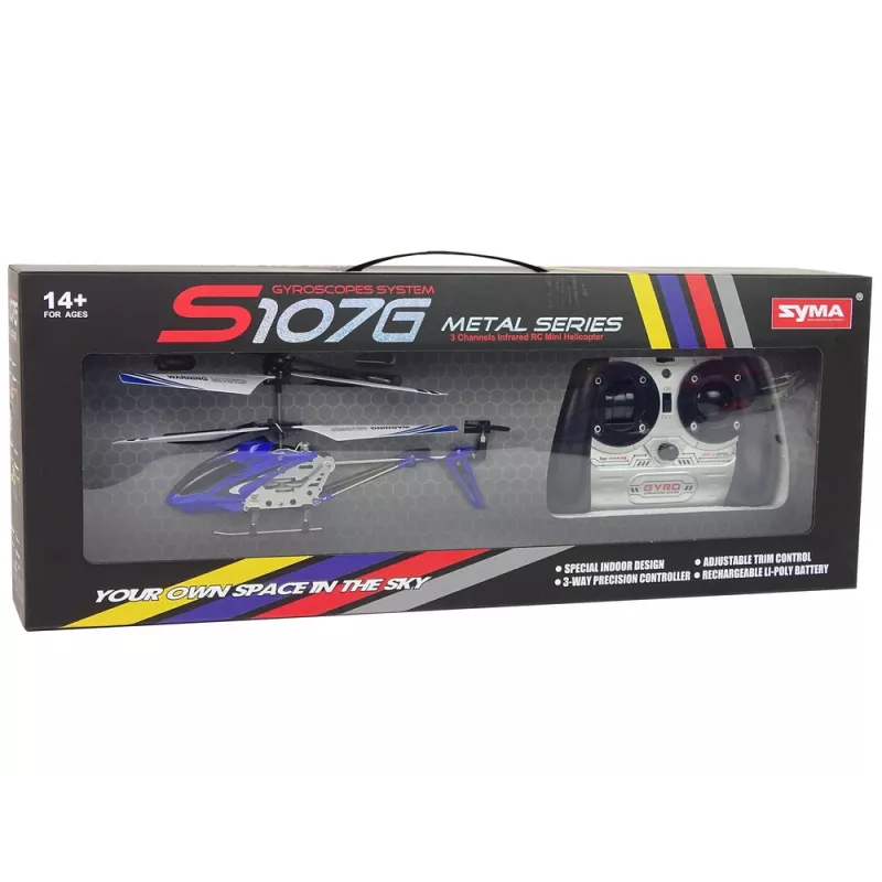 LEAN TOYS SYMA S107G elicottero RC con telecomando e batteria ricaricabile - blu