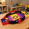 LEAN TOYS calcio balilla arcade per 2 giocatori - compatto con 18 giocatori, aste in acciaio e tabellone segnapunti