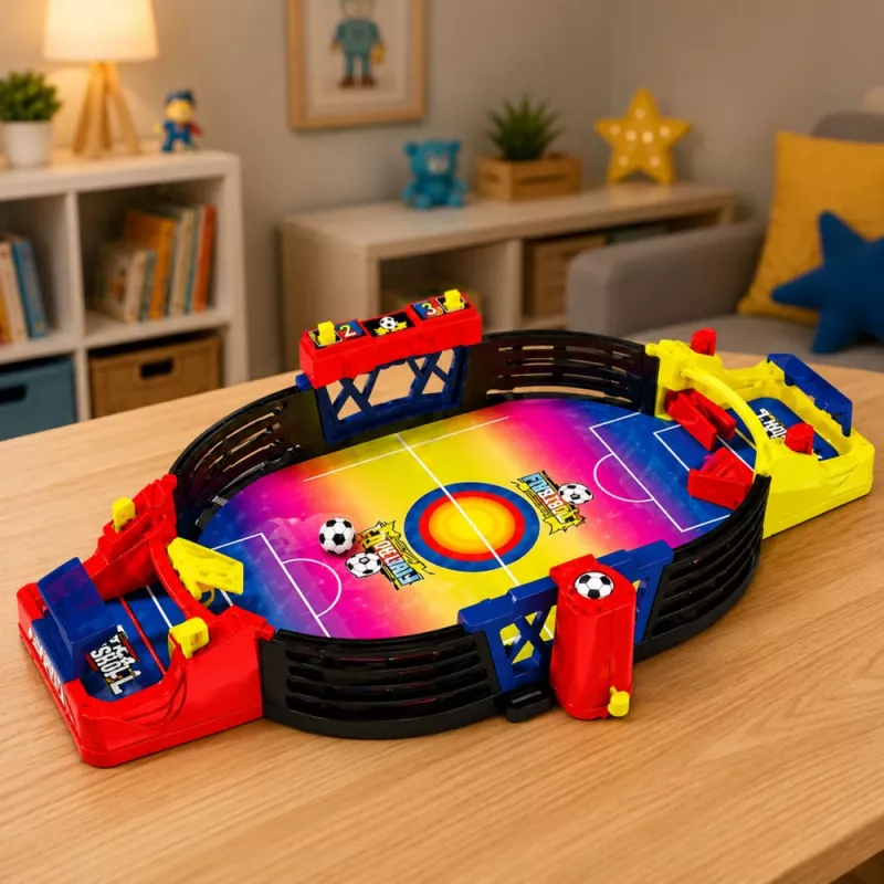 LEAN TOYS calcio balilla arcade per 2 giocatori - compatto con 18 giocatori, aste in acciaio e tabellone segnapunti
