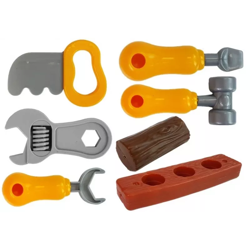 LEAN TOYS Set attrezzi zaino officina arancione e grigio