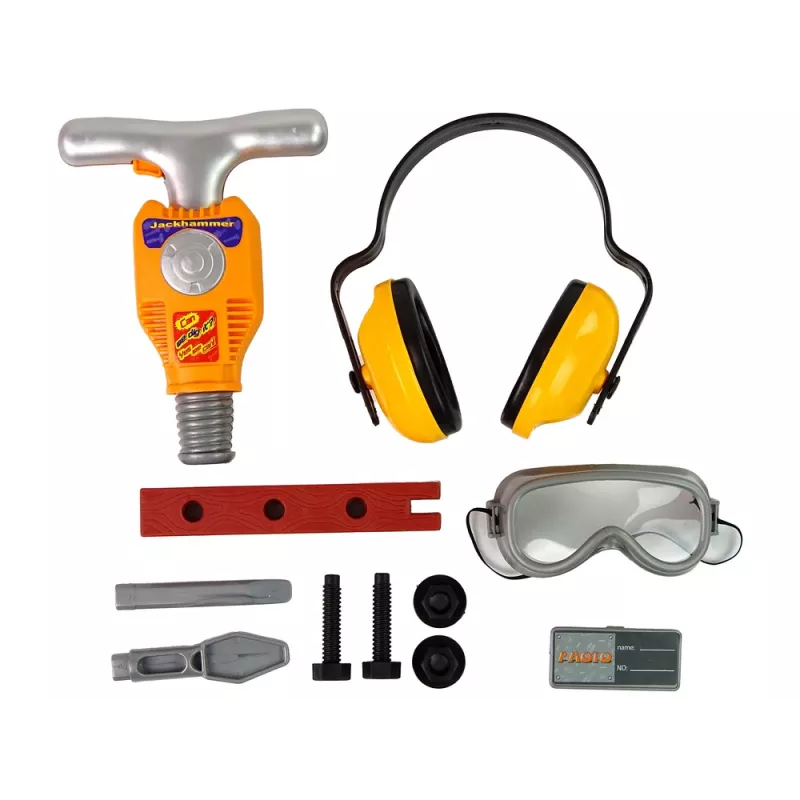 LEAN TOYS Set di attrezzi per il piccolo costruttore - martello pneumatico