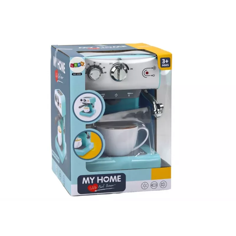 LEAN TOYS Macchina da caffè giocattolo elettrodomestici acqua vapore turchese