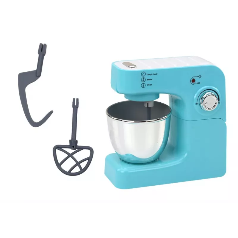 LEAN TOYS Robot da cucina planetario giocattolo con 3 accessori intercambiabili, turchese