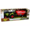LEAN TOYS Trattore fattoria con rimorchio per cereali rimovibile suono verde