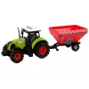 LEAN TOYS Trattore fattoria con rimorchio per cereali rimovibile suono verde
