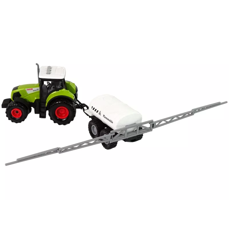 LEAN TOYS Trattore per bambini con rimorchio auto da fattoria