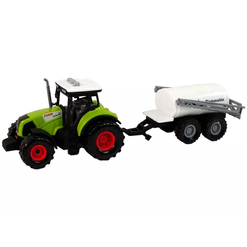 LEAN TOYS Trattore per bambini con rimorchio auto da fattoria