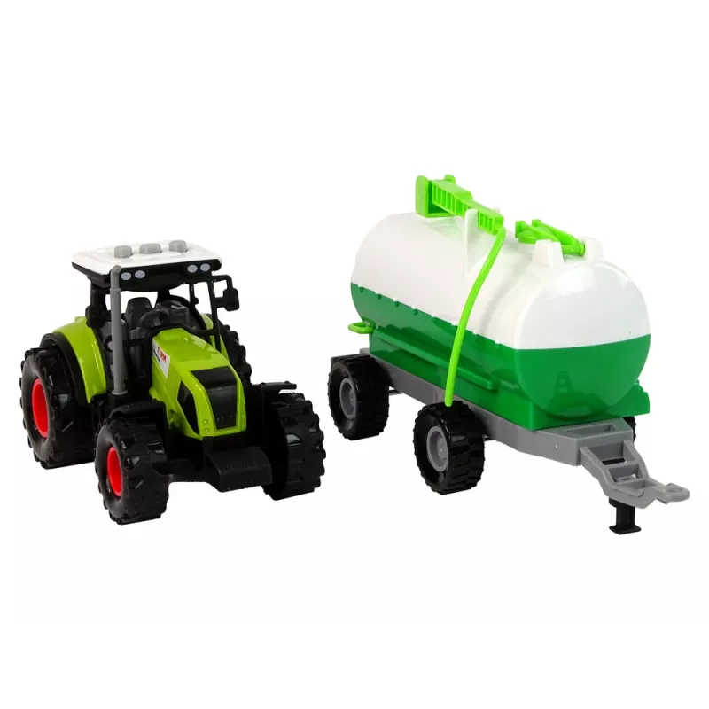 LEAN TOYS Trattore per bambini con rimorchio autocisterna fattoria