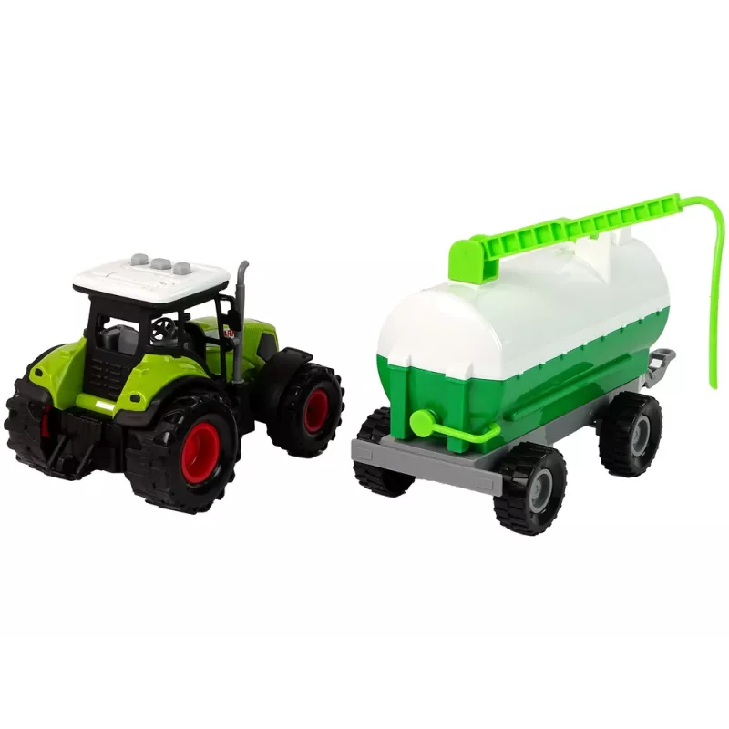LEAN TOYS Trattore per bambini con rimorchio autocisterna fattoria