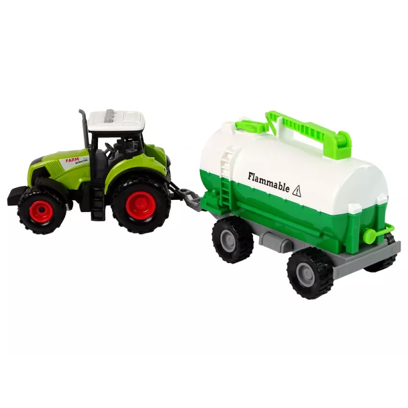 LEAN TOYS Trattore per bambini con rimorchio autocisterna fattoria