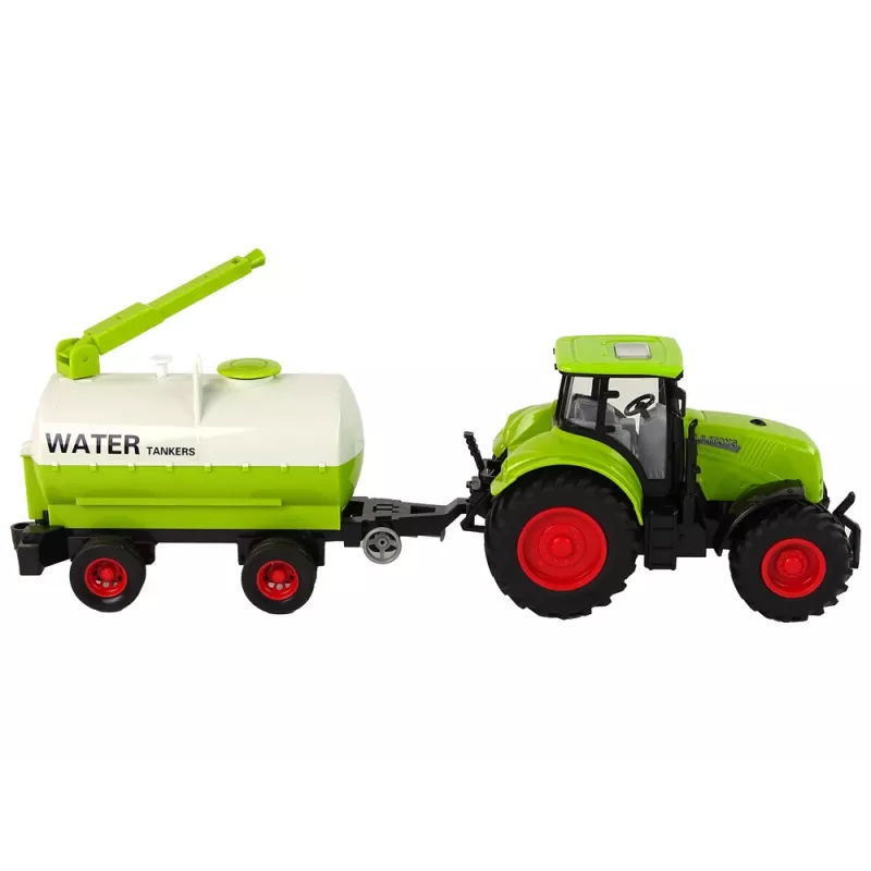 LEAN TOYS Trattore con grande rimorchio Green Farm