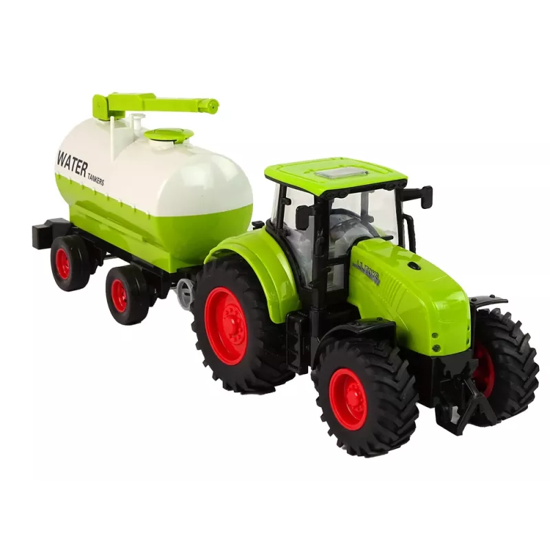 LEAN TOYS Trattore con grande rimorchio Green Farm