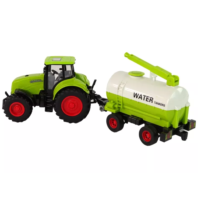 LEAN TOYS Trattore con grande rimorchio Green Farm