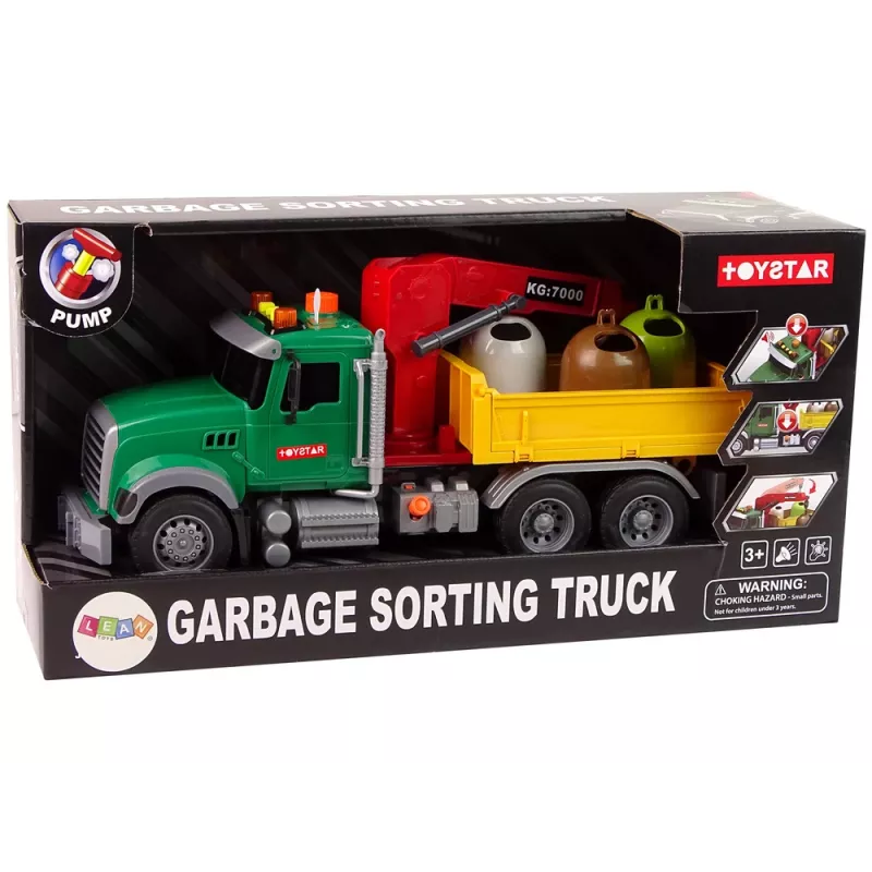 LEAN TOYS Camion auto gru trasporto cassonetto suono