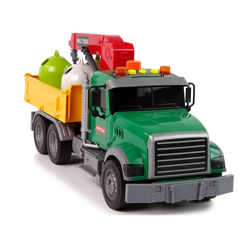 LEAN TOYS Camion auto gru trasporto cassonetto suono