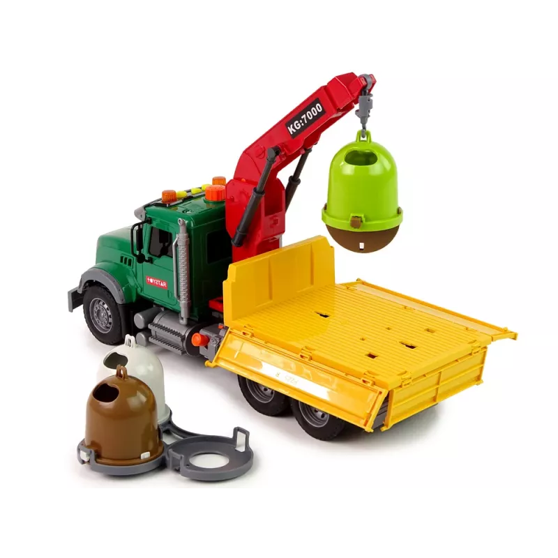 LEAN TOYS Camion auto gru trasporto cassonetto suono