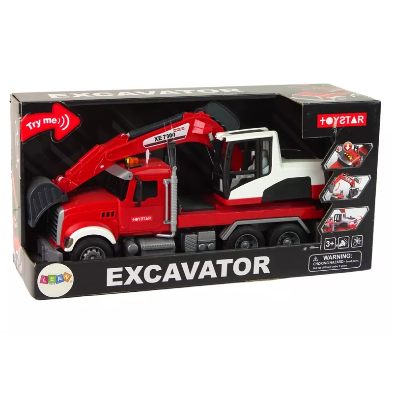 LEAN TOYS Camion con escavatore trattore escavatore suono luce