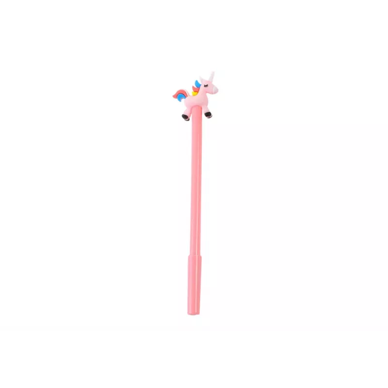 LEAN TOYS Penna a sfera Unicorn tappo nero ricarica mix bianco rosa 0,5mm