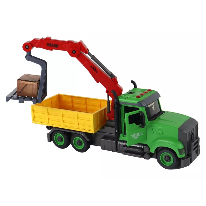 LEAN TOYS Camion gru con veicolo da avvitare e svitare DIY