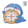 LEAN TOYS Pistola a palline con velcro con bersaglio in tessuto balena blu