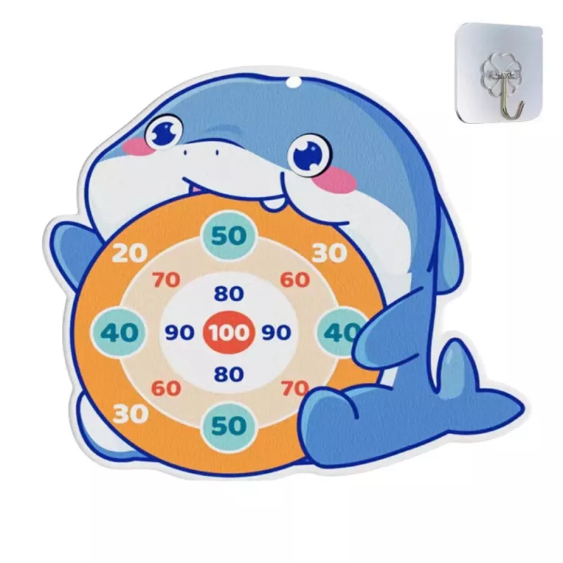 LEAN TOYS Pistola a palline con velcro con bersaglio in tessuto balena blu