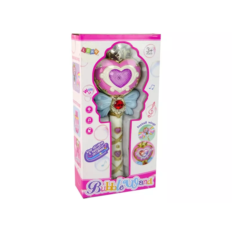 LEAN TOYS Bastoncino per bolle di sapone con luci e suoni rosa