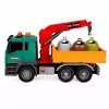 LEAN TOYS Camion per la raccolta differenziata con gru, contenitori, frizione, luci e suoni