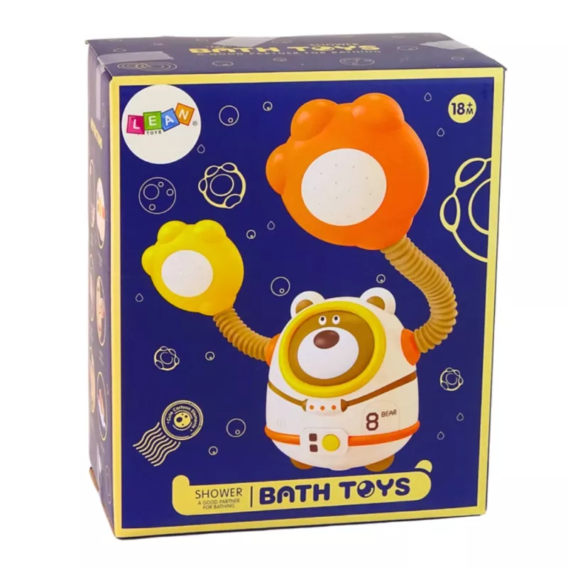 LEAN TOYS Giocattolo da bagno orsetto astronauta doccia con circolazione d'acqua ventose