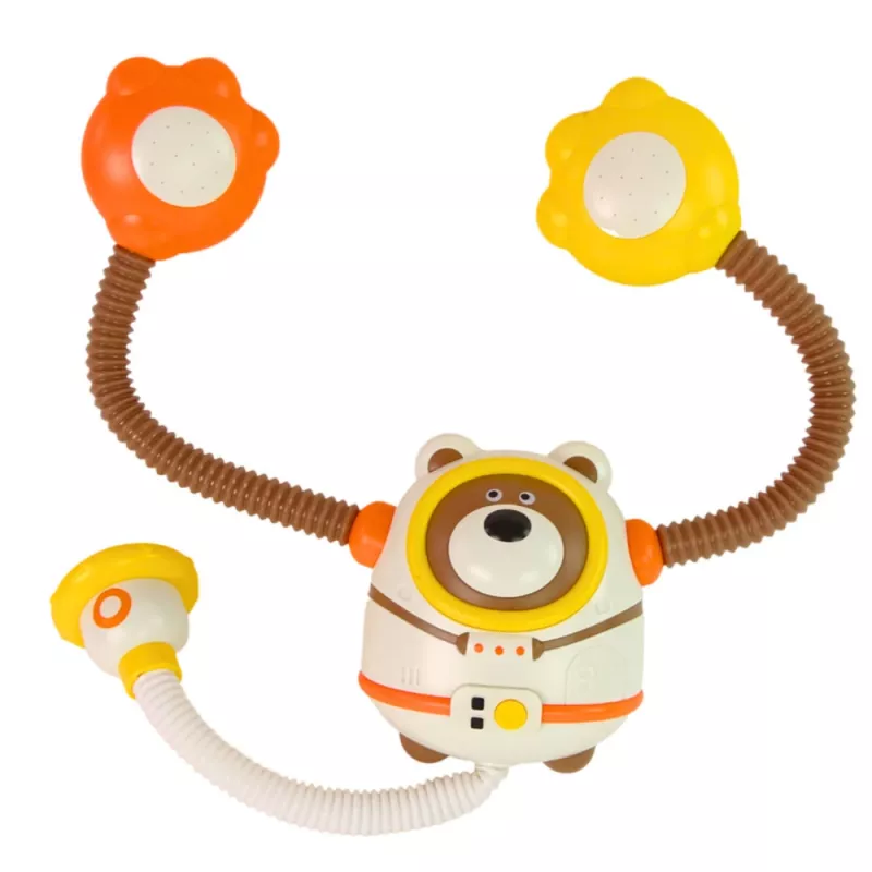 LEAN TOYS Giocattolo da bagno orsetto astronauta doccia con circolazione d'acqua ventose