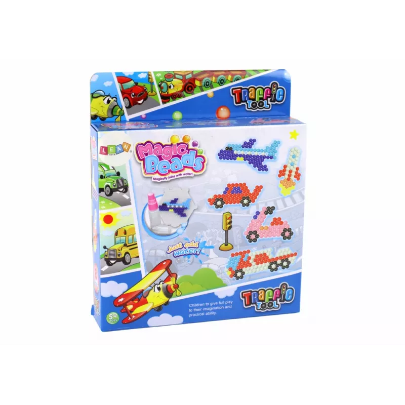 LEAN TOYS Set perline d'acqua fai da te perline magiche 8 colori mezzi di trasporto