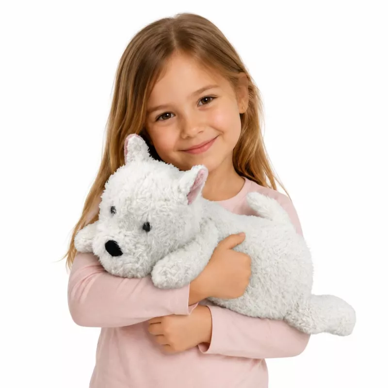LEAN TOYS West Highland White Terrier Peluche cane peluche, bianco, 40 cm
